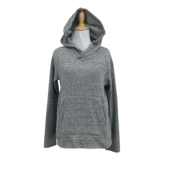 UGG Hoodie Womens XS Gray Charcoal Pilar Heather Raw Hem Pullover Sweatshirt - Picture 1 of 12